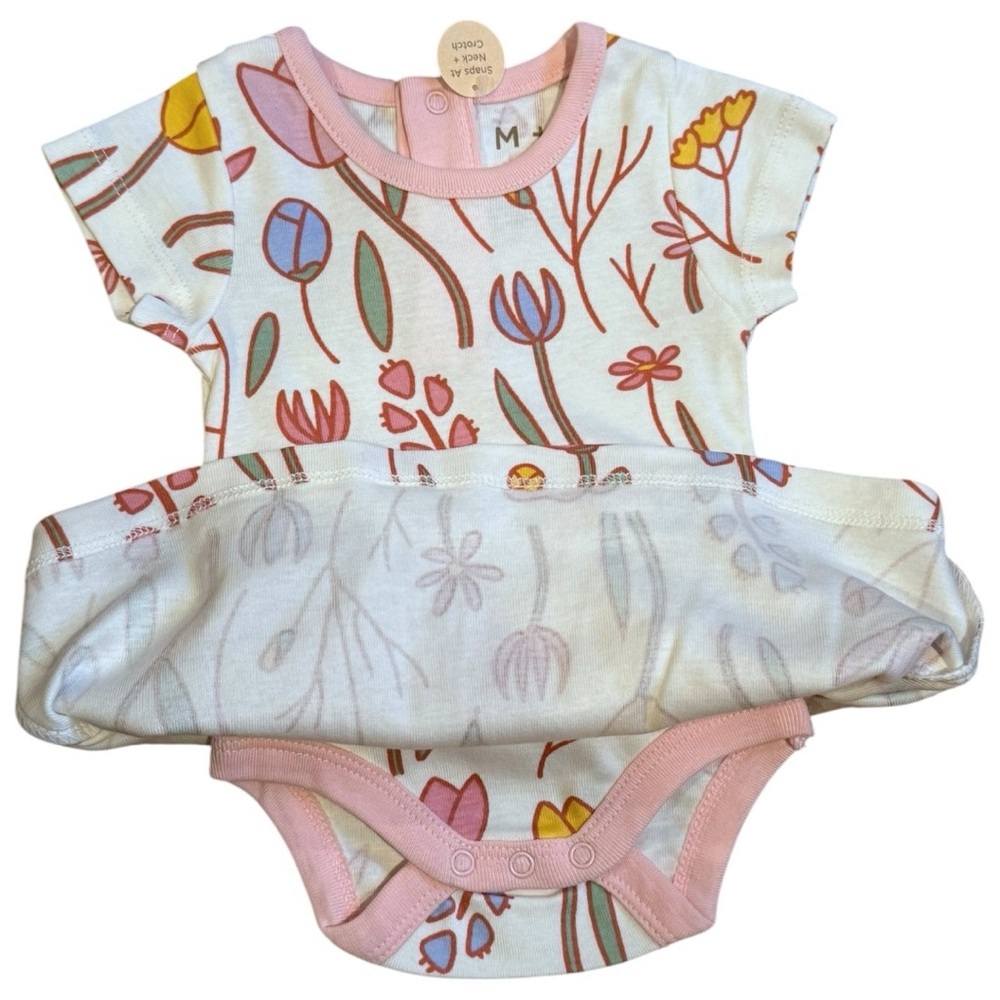 Monica + Andy Organic Newborn Dress & Cardigan Set Pink Floral NWT GOTS - Picture 5 of 12